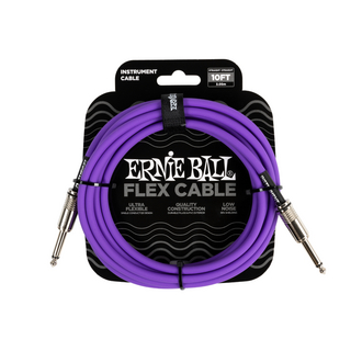 ERNIE BALL アニーボール EB 6415 FLEX CABLE 10’ SS  PR 10フィート 両側ストレートプラグ パープル ギターケーブル