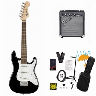 Squier by FenderMini Strat Laurel FB Black ミニギター エレキギター Fender 10Wアンプ付属エレキギター初心者セットR【WE