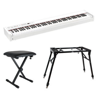 KORG コルグ D1 WH DIGITAL PIANO 電子ピアノ ホワイトカラー 4本脚スタンド X型ベンチ付きセット