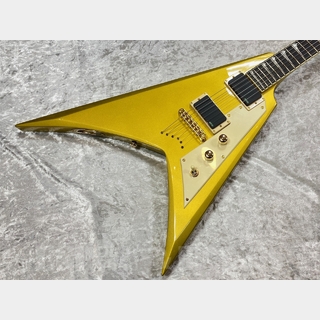 エレキギター Vタイプ イエロー ケース付 現状品 フライングV ケース付き 変形 エレキギター ビンテージホワイト