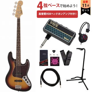 FenderMade in Japan Traditional 60s Jazz Bass Rosewood Fingerboard 3-Color Sunburst VOXヘッドホンアンプ付