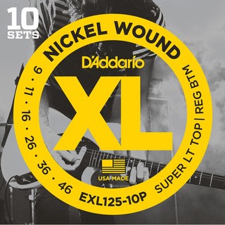D'Addario XL Nickel Multi-Packs Electric Guitar Strings EXL125-10P [10 Set Pack]