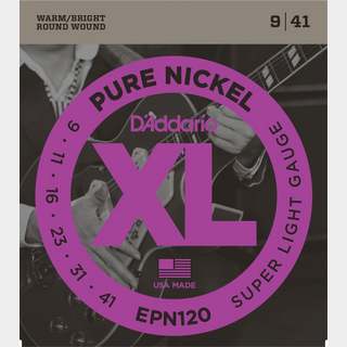 D'Addario EPN120 Pure Nickel Super Light 09-41 エレキ弦【福岡パルコ店】