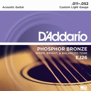 D'Addario EJ26 PHOSPHOR BRONZE Custom Light (.011 - .052)
