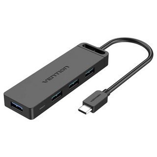 VENTIONTG-8221 Type-C to 4-Port USB 3.0 ハブ セルフパワー / バスパワー対応 0.15m ABS Type