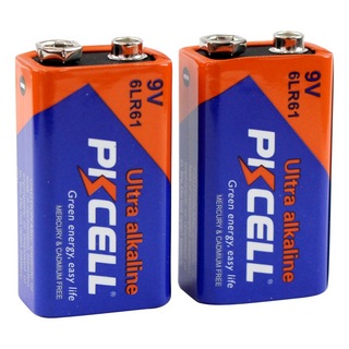 PKCELL BATTERY6LR61-2B 9Vアルカリ電池 2個パック