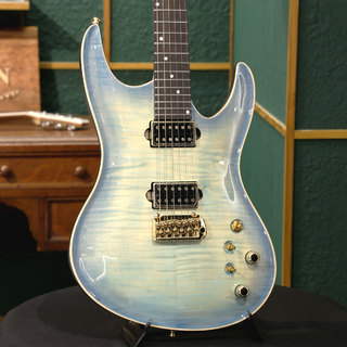Valenti Guitars Nebula Carved, Ice Blue Dark Burst #10
