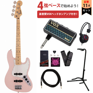 FenderMade in Japan Junior Collection Jazz Bass Maple Fingerboard Satin Shell Pink VOXヘッドホンアンプ付属
