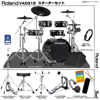 Roland VAD316 [アンプ付きPearlシングルペダルセット]【新商品 即納可能!! ローン分割手数料0%(24回迄)】