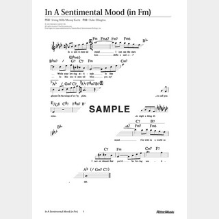 楽譜In A Sentimental Mood（in Fm）