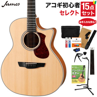 JamesJ-300C NAT アコースティックギター 教本・お手入れ用品付き初心者セット