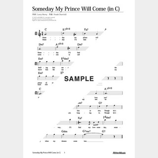 楽譜 Someday My Prince Will Come（移調バージョン in C）