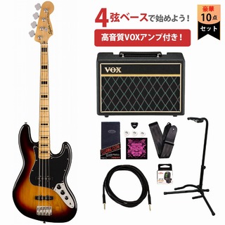 Squier by FenderClassic Vibe 70s Jazz Bass Maple Fingerboard 3-Color SunburstVOXアンプ付属エレキベース初心者セット【