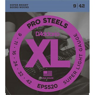 D'Addario XL ProSteels Round Wound EPS520 (Super Light/09-42)
