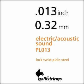 Galli Strings PS013 - Single String Plain Steel For Electric/Acoustic Guitar .013【横浜店】