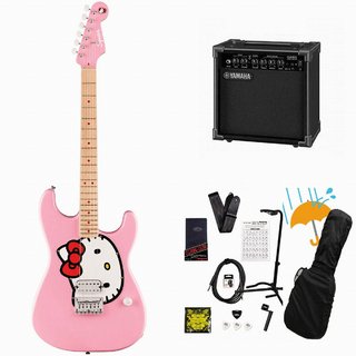 Squier by Fender Limited Edition Hello Kitty Stratocaster Maple Fingerboard Pink YAMAHA GA15IIアンプ付属初心者セットR