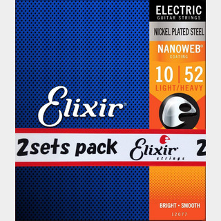 Elixir NANOWEB 10-52 ライトヘビー 2セット ＃12077エレキギター弦 お買い得な2パック