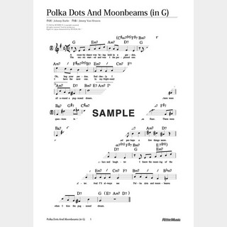 楽譜 Polka Dots And Moonbeams（移調バージョン in G）