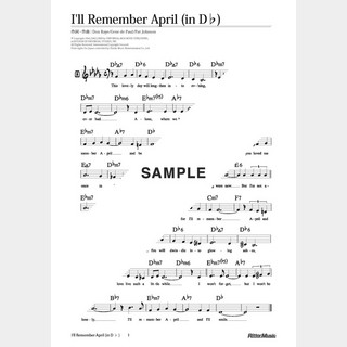 楽譜I’ll Remember April（in D♭）