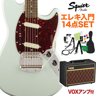 Squier by Fender Classic Vibe '60s Mustang Sonic Blue 初心者14点セット 【VOXアンプ付き】 エレキギター ムスタング