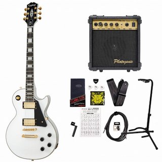 EpiphoneInspired by Gibson Les Paul Custom Alpine White レスポール カスタム PG-10アンプ付属エレキギター初心