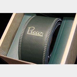 Picco Straps2.5" Premium Leather Guitar Strap Forest Green / Cream