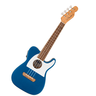 Fenderフェンダー Fullerton Tele Uke Walnut Fingerboard White Pickguard Lake Placid Blue ウクレレ