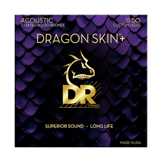 DR DRAGON SKIN+ 80/20ブロンズ カスタムライト 011-050 アコースティックギター弦DA8-11