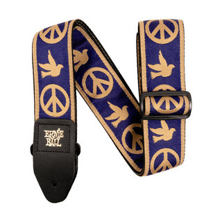 ERNIE BALL アーニーボール 4699 NAVY BLUE AND BEIGE PEACE LOVE DOVE JACQUARD STRAP ギターストラップ