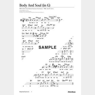 楽譜 Body And Soul（in G）