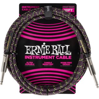 ERNIE BALL Braided Instrument Cable 10ft S/S (Purple Python) [#6427]