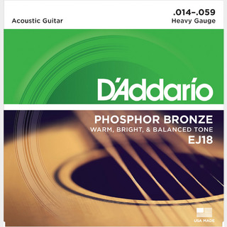 D'Addario EJ18 フォスファーブロンズ 14-59 ヘビーアコースティックギター弦