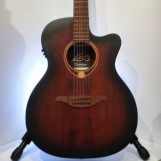 LAG Guitars T70ACE-B&B Auditorium Cutaway Acoustic-Electric 【Black & brown】