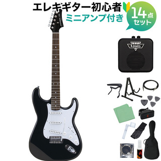 Photogenic ST180 HBK エレキギター初心者14点セット 【ミニアンプ付き】