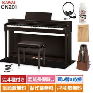 KAWAI CN201R 電子ピアノ 88鍵盤 ブラック遮音カーペット(小)セット 【配送設置無料】