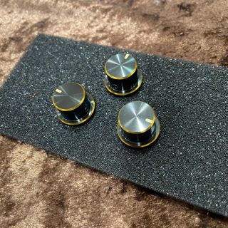 HATA ハットノブ01 Black × Gold ダブルアルマイト【カスタムオーダーモデル】インチ・3個セット
