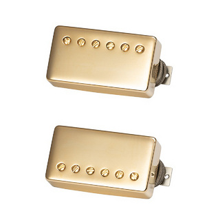 Gibson Custombucker Matched Set, Double Black, True Historic Gold Covers