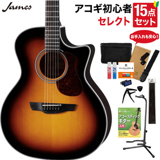 James J-300C BBT アコースティックギター 教本・お手入れ用品付き15点セット 初心者セット