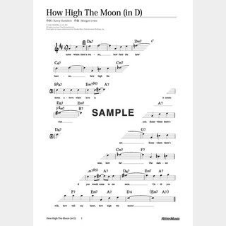 楽譜 How High The Moon（in D）