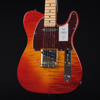 Fender2024 Collection Made in Japan Hybrid II Telecaster Maple Fingerboard Flame Sunset Orange Transparent