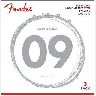 Fender 3-Pack Super 250’s Nickel-Plated Steel Stringsフェンダー エレキギター弦【渋谷店】