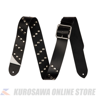JacksonDiagonal Stud Leather Strap, Black, 2.5" 【送料無料】(ご予約受付中)