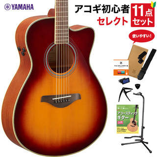 YAMAHA FSC-TA BS (ブラウンサンバースト) アコースティックギター 教本付きセレクト12点セット