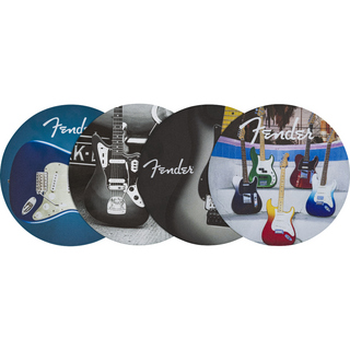Fender フェンダー Guitar Coaster Set 4-PACK Multi-Color Leather コースター