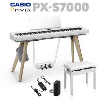 CasioPX-S7000 WE ホワイト 電子ピアノ 88鍵盤 高低自在椅子セット 【配送設置無料・代引不可】