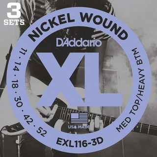 D'Addario XL Nickel EXL116-3D (3 Pack/11-52)