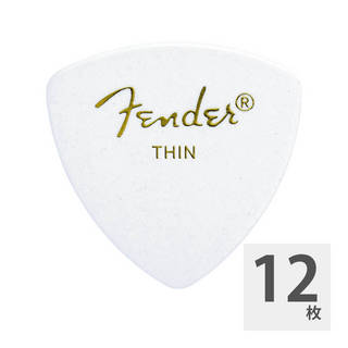 Fender346 Shape White Thin ギターピック 12枚入り