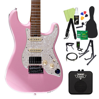 MOOERGTRS S801 エレキギター初心者14点セット 【ミニアンプ付き】 Pink