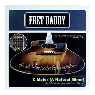 Fret Daddyスケール教則シール メジャースケール（Cスケール）エレキ/アコースティックギター用
