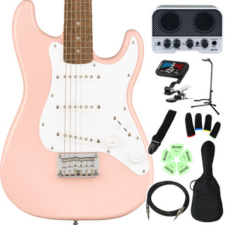 Squier by FenderMini Stratocaster 小学 1年生から弾ける！キッズギターセット Shell Pink